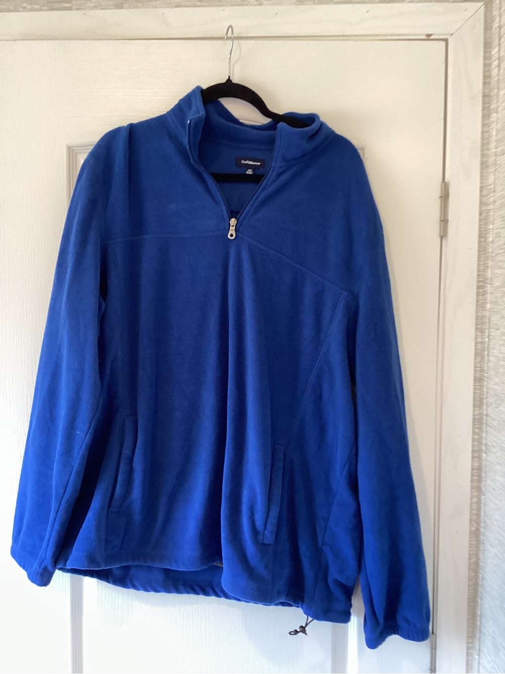 croft & barrow Royal Blue Quarter-Zip Fleece Pullover XL EUC